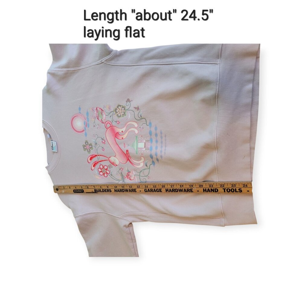 Aritzia TNA Year of the Rabbit Sweatfleece Hoodie 2XS Pale Pink Boyfriend Fit - Picture 7 of 10